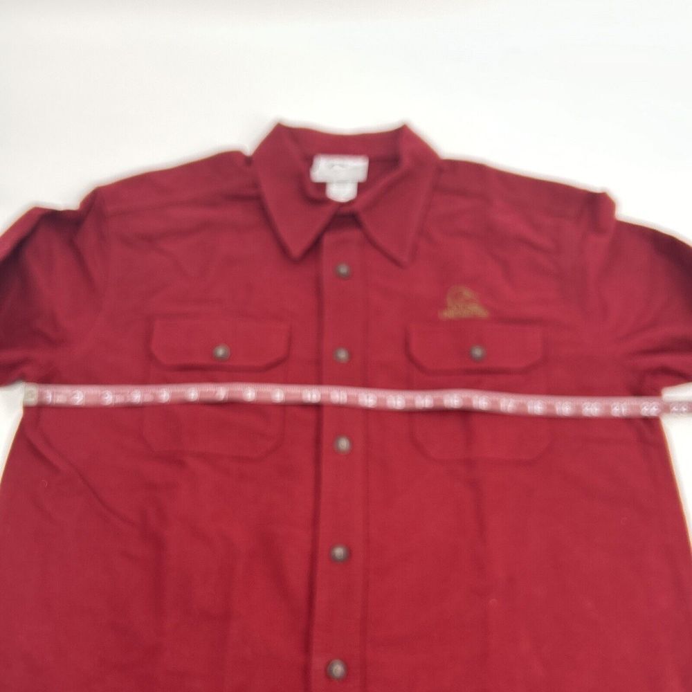 Ducks Unlimited Shirt Men's L Burgundy Long Sleeve Button Up‎ Chamois Flannel - Picture 8 of 9
